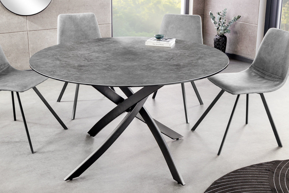 Design Esstisch AMICA 120cm anthrazit Beton-Optik Keramik
