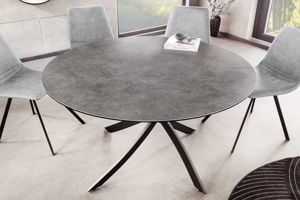 Design Esstisch AMICA 120cm anthrazit Beton-Optik Keramik