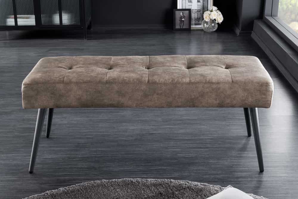 Moderne Polsterbank BELLE 100cm taupe Mikrofaser Interieur-Tipp