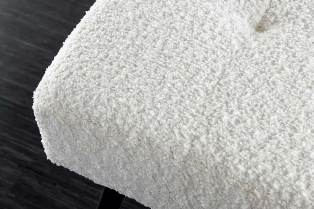 Moderne Sitzbank BELLE 100cm weiss Bouclé Interieur-Tipp