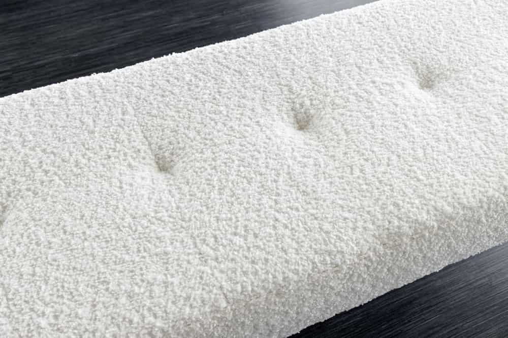 Moderne Sitzbank BELLE 100cm weiss Bouclé Interieur-Tipp