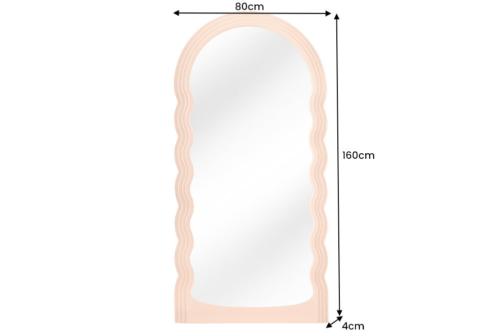 Extravaganter Rundbogen Design Spiegel 160x80cm FORMOSA apricot