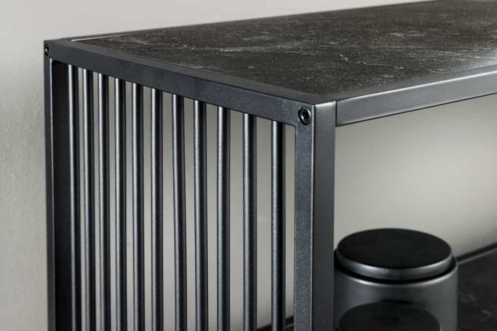 Modernes Regal STRIVE 120cm Marmor-Look Bücherregal Konsole Metall