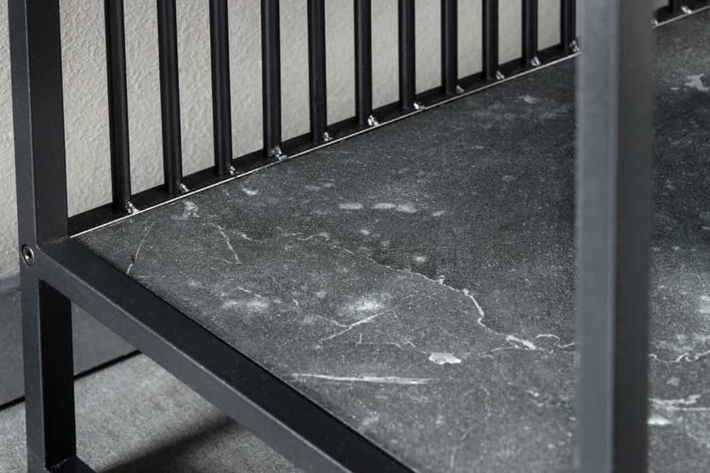 Modernes Regal STRIVE 120cm Marmor-Look Bücherregal Konsole Metall