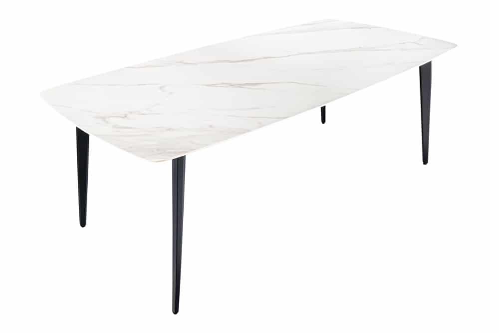 Eleganter Esstisch VENEZIA 160cm weiss-schwarz Marmor-Optik Keramik