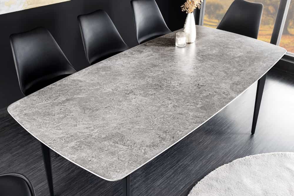 Eleganter Esstisch VENEZIA 160cm grau marmoriert Design Keramik
