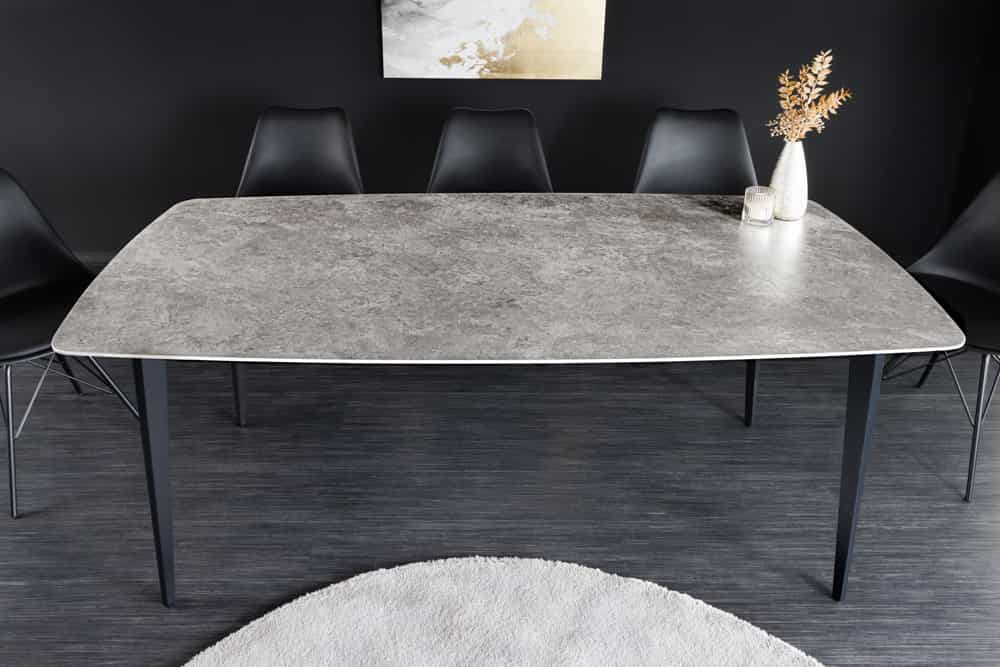 Eleganter Esstisch VENEZIA 180cm grau marmoriert Design Keramik