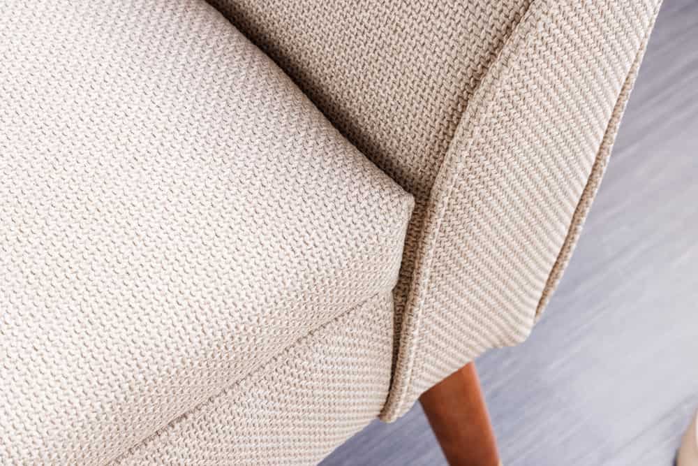 Elegante Sitzbank CAROLIN 90cm beige Strukturstoff Armlehnen