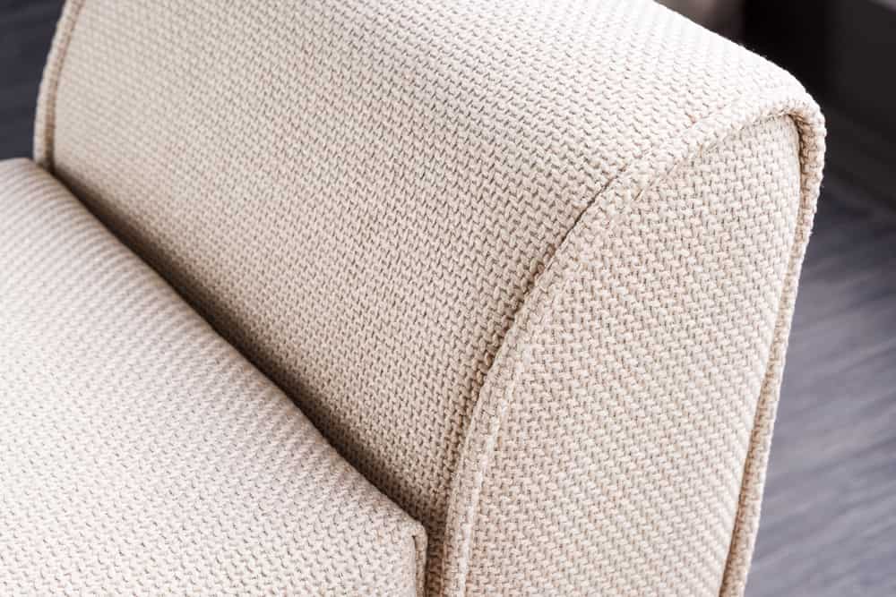 Elegante Sitzbank CAROLIN 90cm beige Strukturstoff Armlehnen