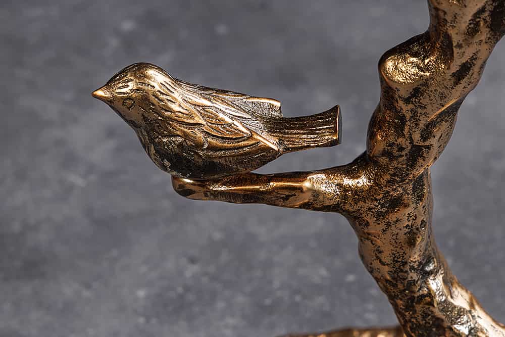 Wetterfester Beistelltisch Vogeltränke PAJORO 65cm antik-messing