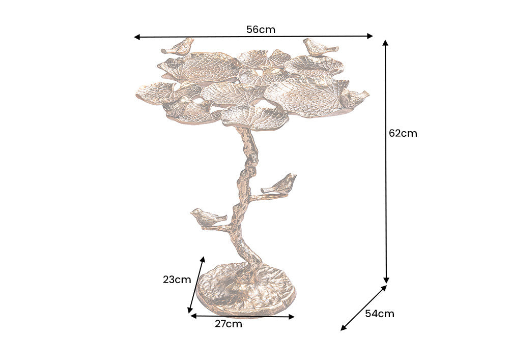 Wetterfester Beistelltisch Vogeltränke PAJORO 65cm antik-messing