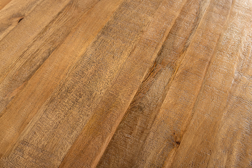 Runder Massivholz Esstisch GALAXY 140cm rund Mangoholz braun