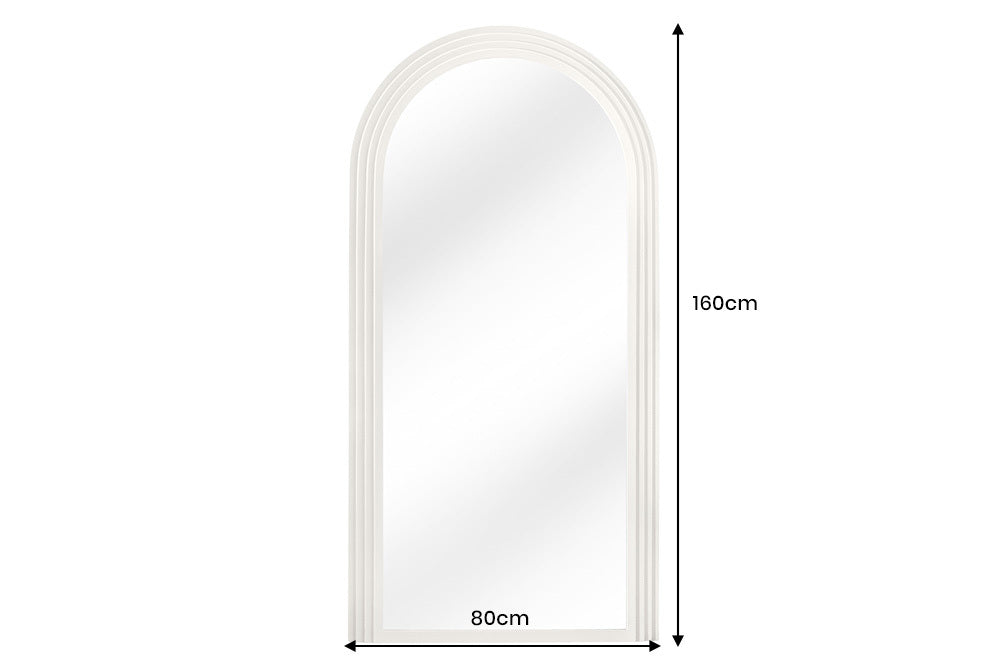 Design Rundbogen Spiegel 160x80cm FORMOSA weiss Wandspiegel