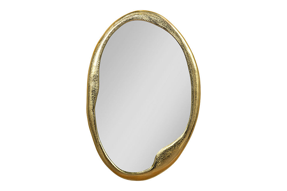 Abstrakter Design Wandspiegel BARATO 70cm gold Metall oval