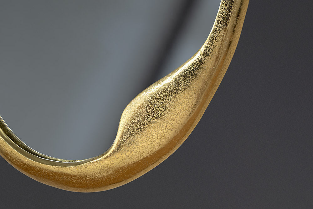 Abstrakter Design Wandspiegel BARATO 70cm gold Metall oval