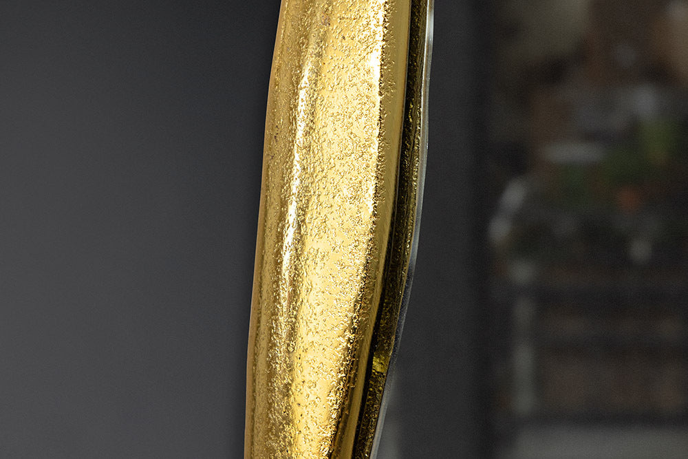 Abstrakter Design Wandspiegel BARATO 70cm gold Metall oval