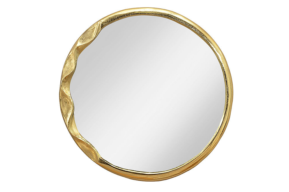 Design Wandspiegel BARATO 55cm rund gold Metall Handarbeit