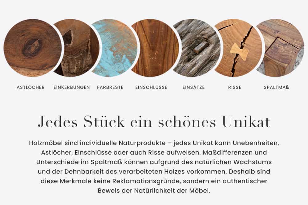 Industrial Couchtisch FABRICA 115cm braun Mangoholz Truhe