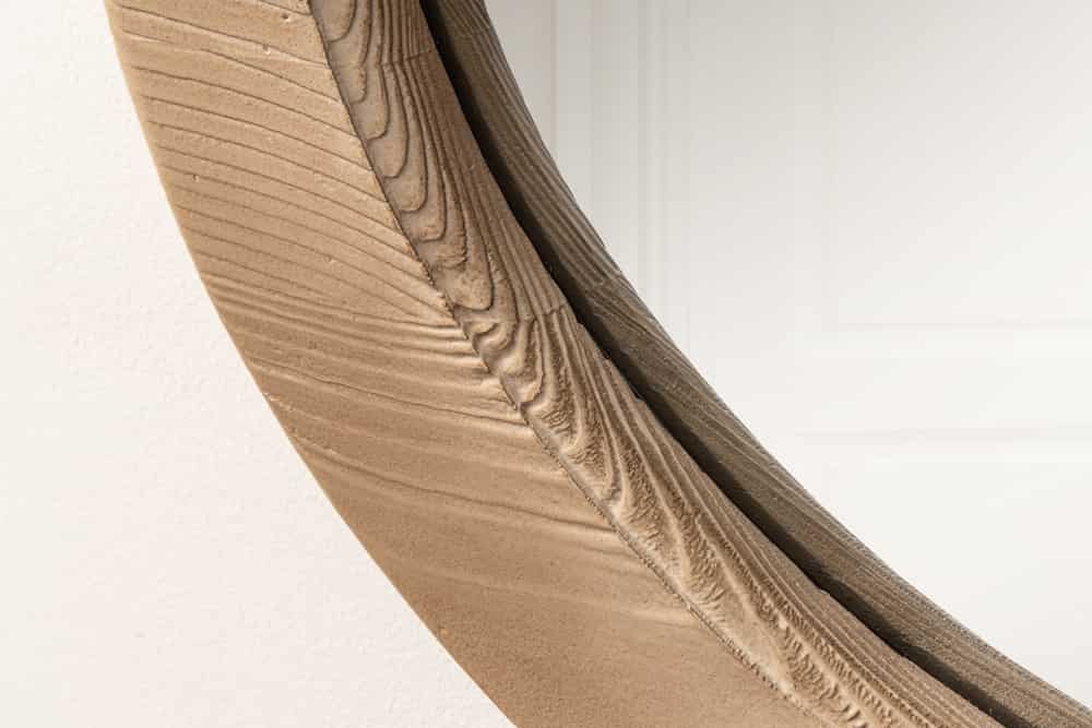 Massivholz Spiegel PIEGATO 105cm beige Pinienholz abgerundet