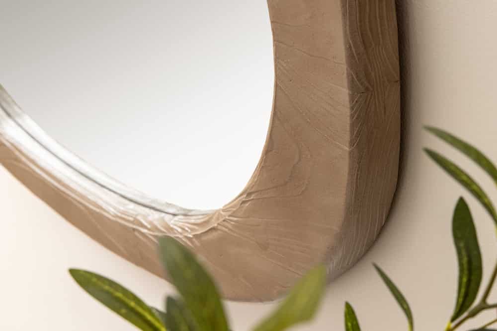 Massivholz Spiegel PIEGATO 105cm beige Pinienholz abgerundet