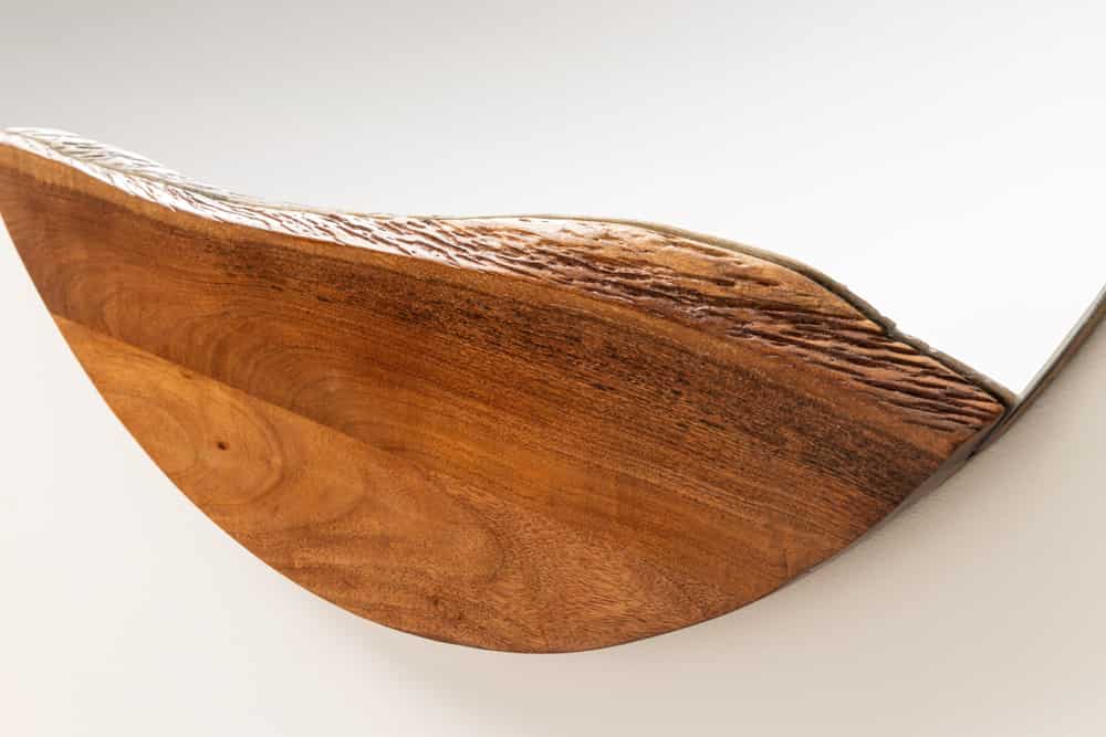 Massivholz Spiegel ROTTERDAM rund 105cm braun Akazie Wandspiegel