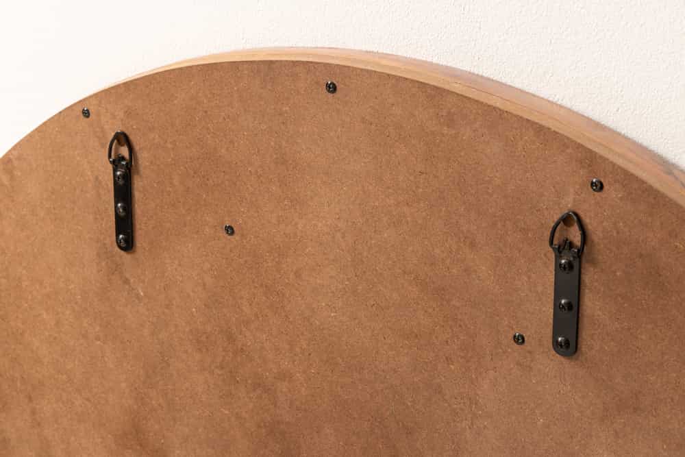 Massivholz Spiegel ROTTERDAM rund 105cm braun Akazie Wandspiegel