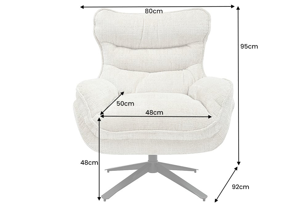 Drehbarer Loungesessel HEAVEN champagner-beige Strukturstoff