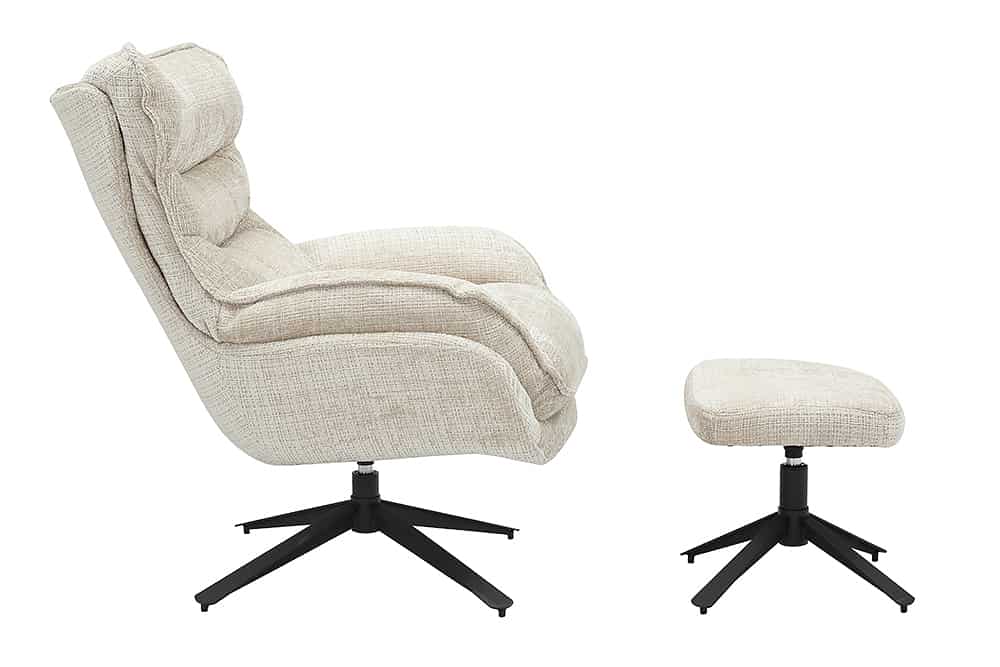 Drehbarer Loungesessel HEAVEN champagner-beige Strukturstoff