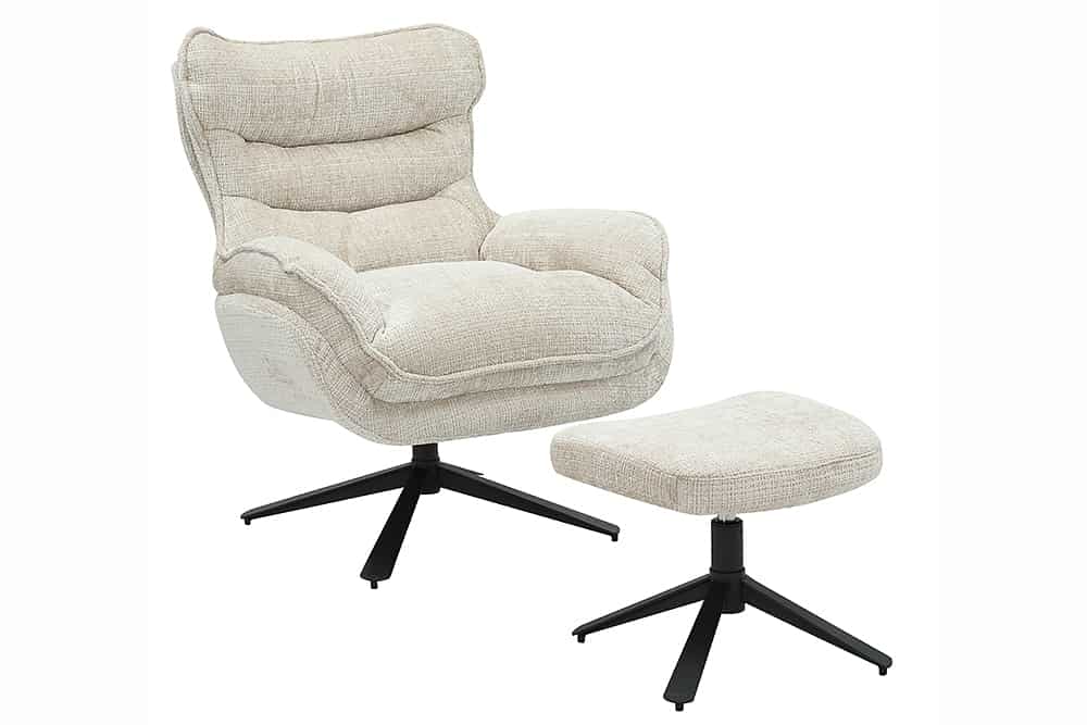 Drehbarer Loungesessel HEAVEN champagner-beige Strukturstoff