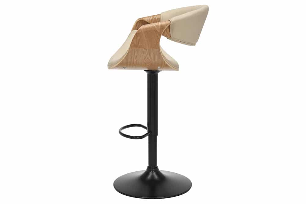 Design Barhocker FAMOUS natur höhenverstellbar Eiche creme Armlehne