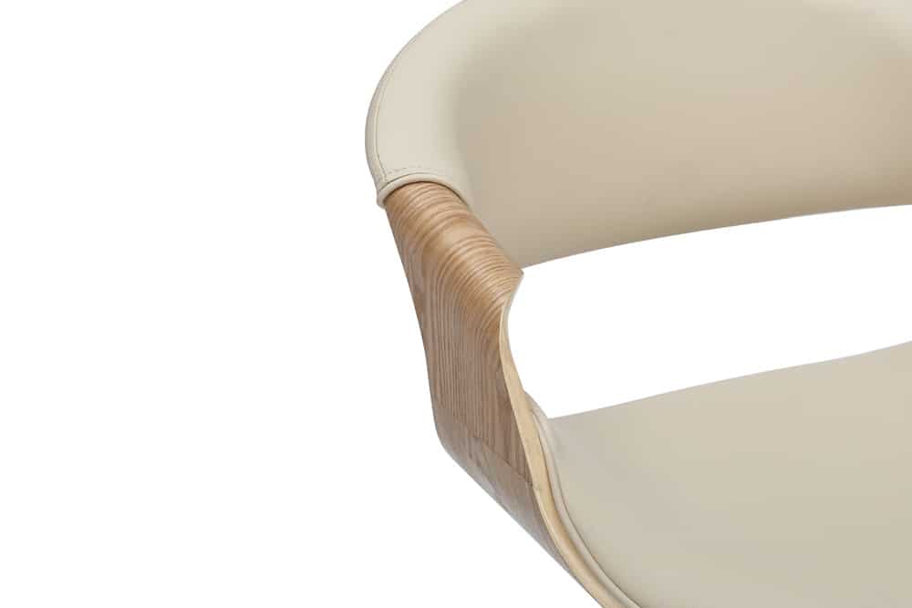 Design Barhocker FAMOUS natur höhenverstellbar Eiche creme Armlehne
