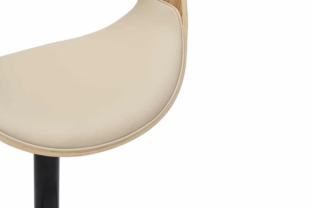 Design Barhocker FAMOUS natur höhenverstellbar Eiche creme Armlehne