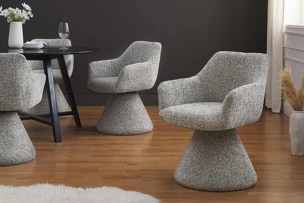 Komfortstuhl mit Drehfunktion BIENTO grau Chenille 180° Auto-Return