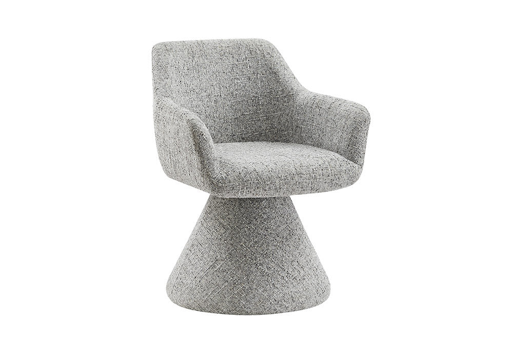 Komfortstuhl mit Drehfunktion BIENTO grau Chenille 180° Auto-Return