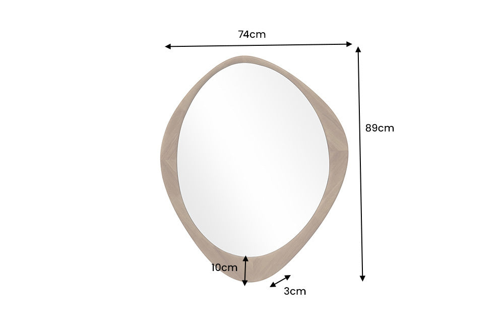 Massivholz Wandspiegel MATA 90 cm Natur Eichenholz-Design