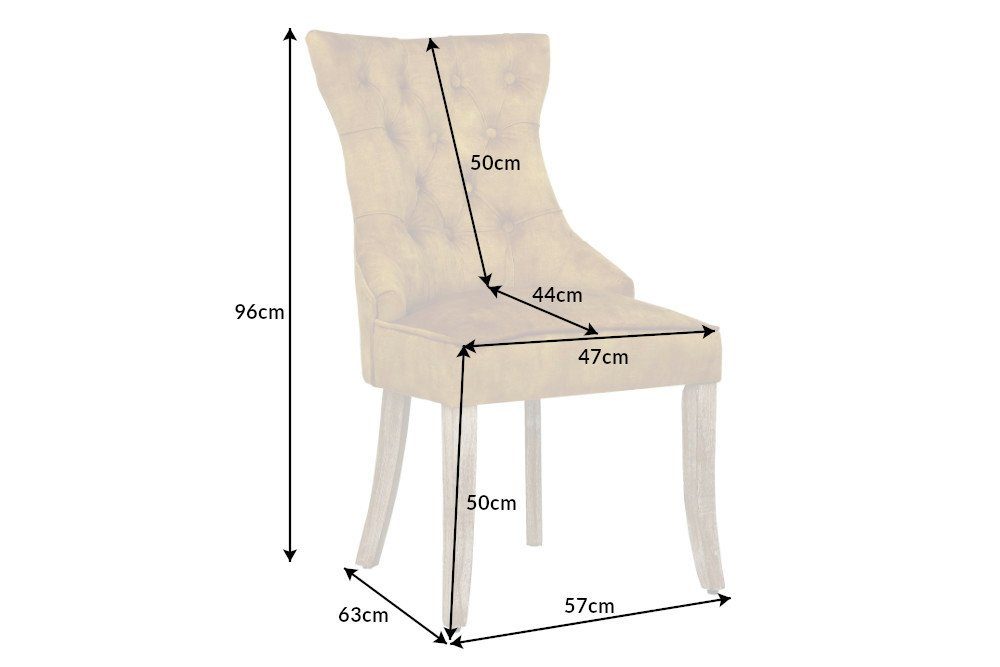 Edler Stuhl MODAN ocker-gelb Samt mit Komfortgriff