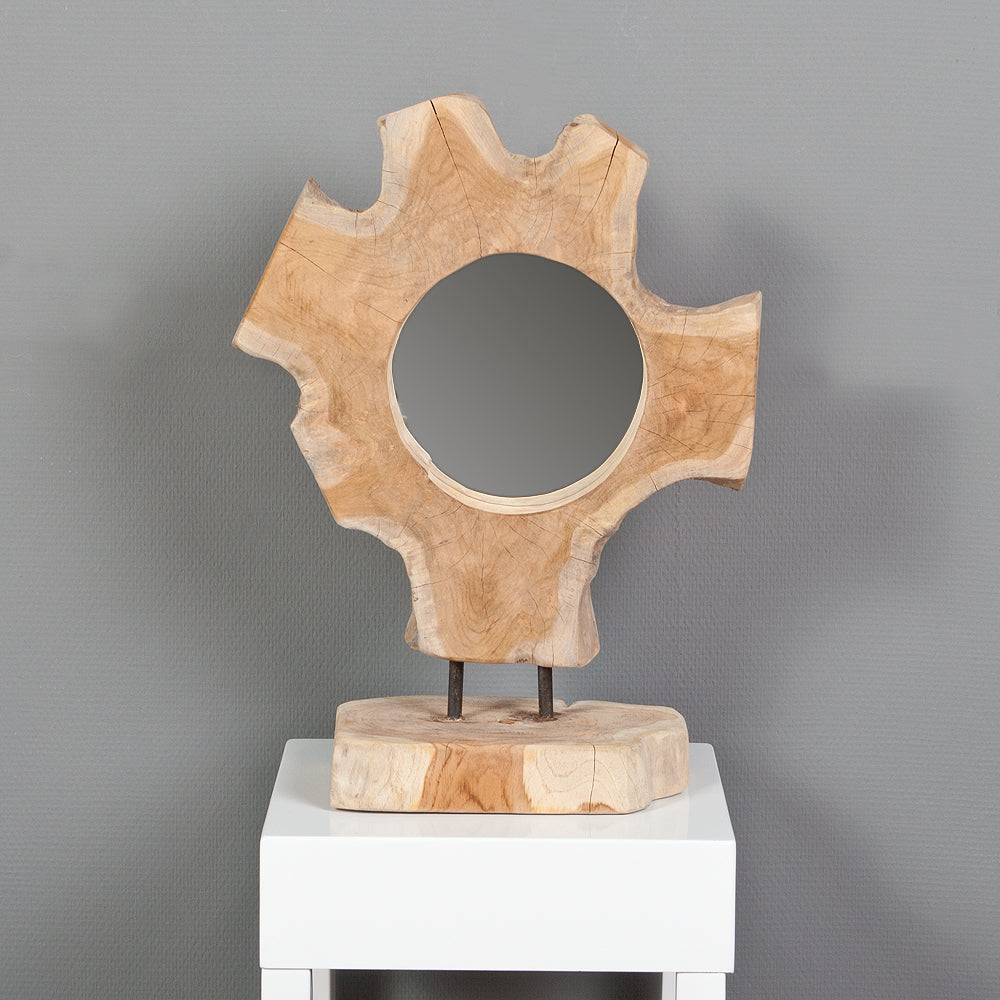 Spiegel KAKI aus Teakholz mit Holzfuß ca.55cm