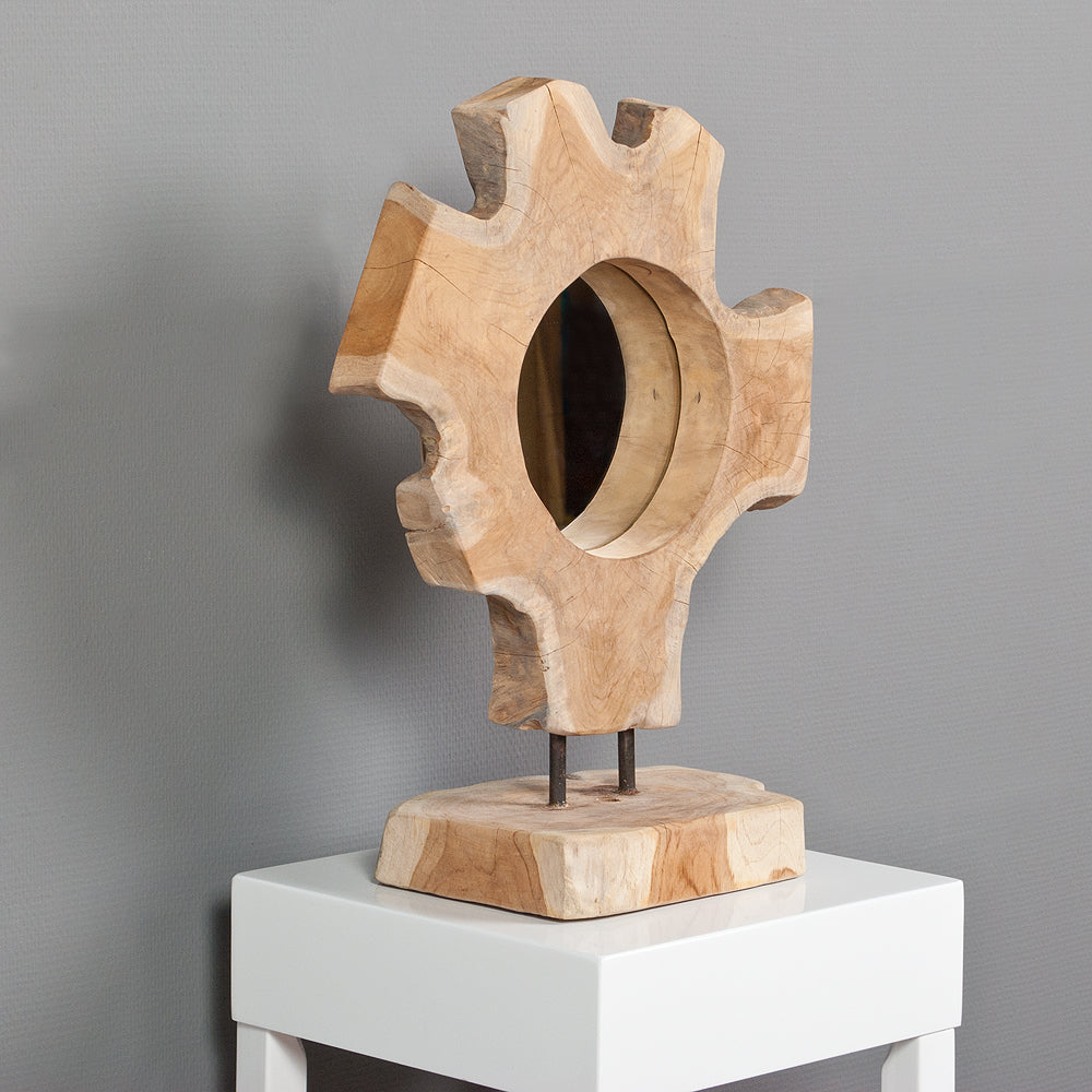 Spiegel KAKI aus Teakholz mit Holzfuß ca.55cm