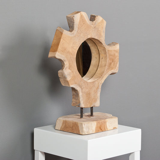 Spiegel KAKI aus Teakholz mit Holzfuß ca.55cm