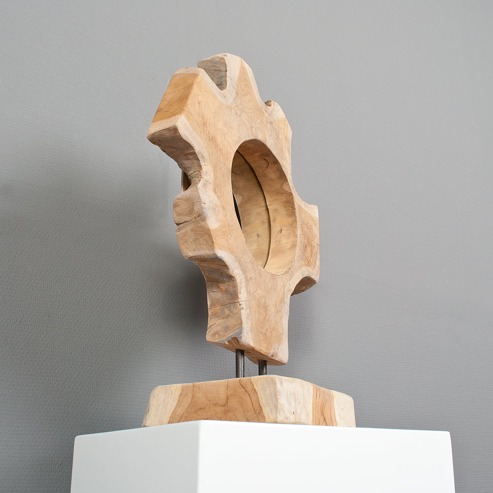 Spiegel KAKI aus Teakholz mit Holzfuß ca.55cm