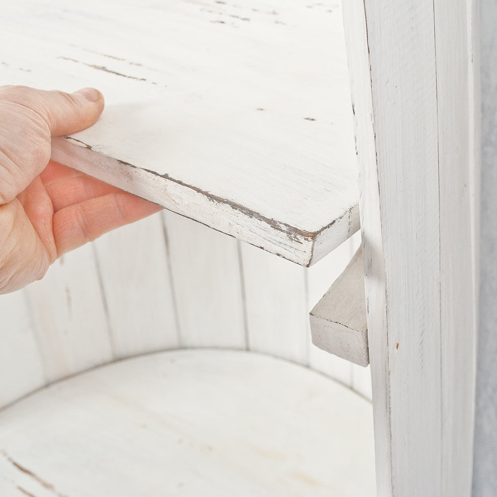 Massivholz Bootsregal / Bücherregal BALI ca.150cm Antique White