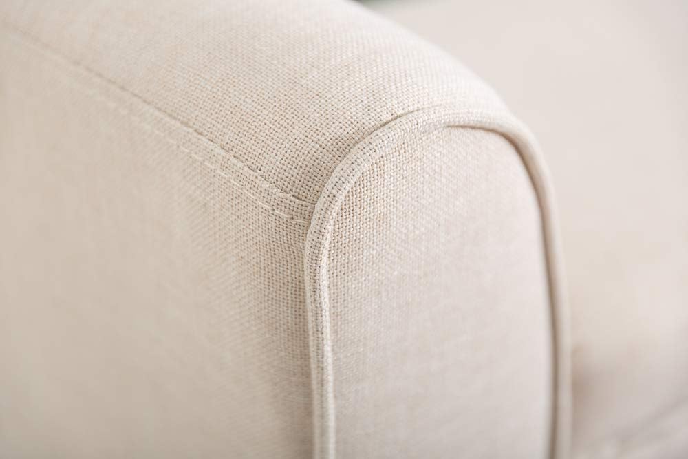 Elegante Sitzbank CAROLIN 90cm beige Polsterbank Armlehne