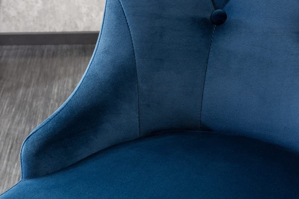 Edler Stuhl LION Samt blau Löwenkopf Hochlehner