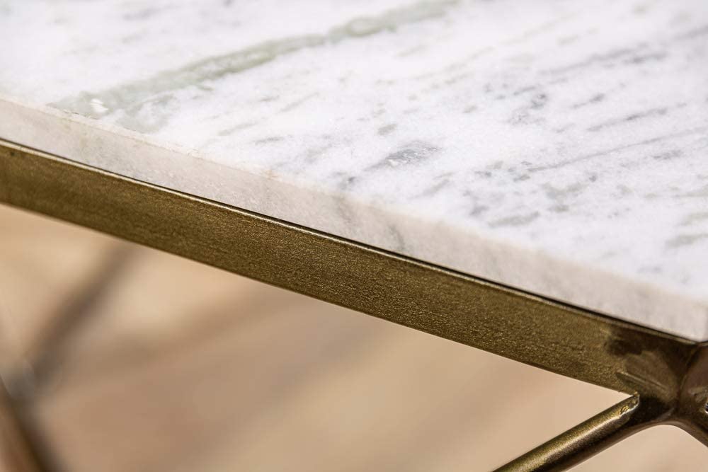 Exklusiver Couchtisch BIJOUX ca.70cm weiss Marmor