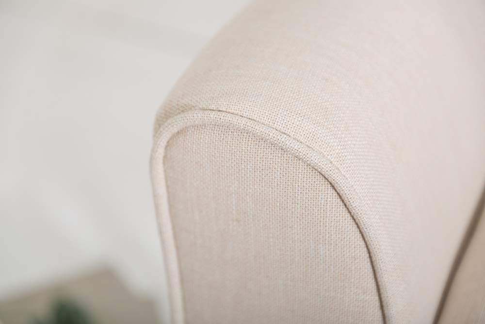 Elegante Sitzbank CAROLIN 90cm beige Polsterbank Armlehne