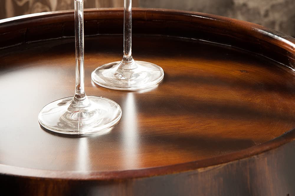 Originelles Flaschenregal BOTELLA 80cm braun Weinfass Pinienholz