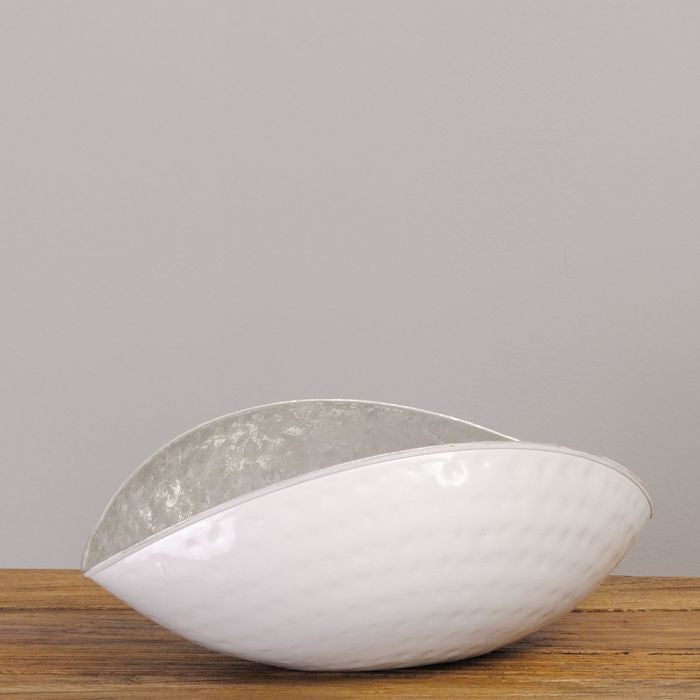 Dekoschale JANDRA ca. L35cm Weiß Silber