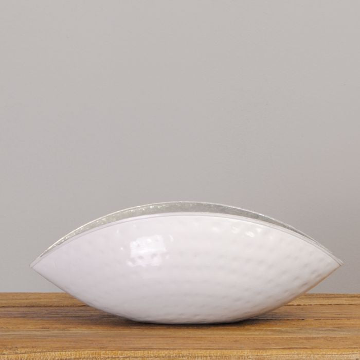 Dekoschale JANDRA ca. L35cm Weiß Silber