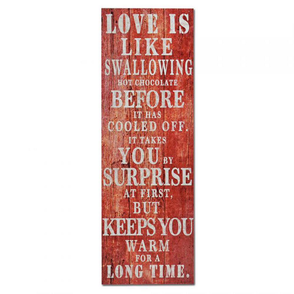 Canvas Leinwanddruck auf Keilrahmen LOVE RED 30X90cm