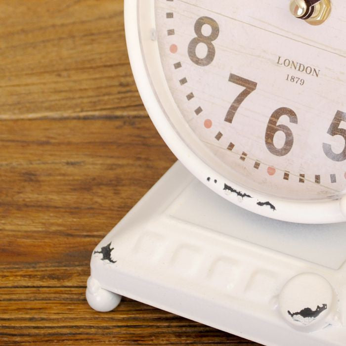 Vintage Tischuhr GRAMOPHONE aus Metall im Retro-Design